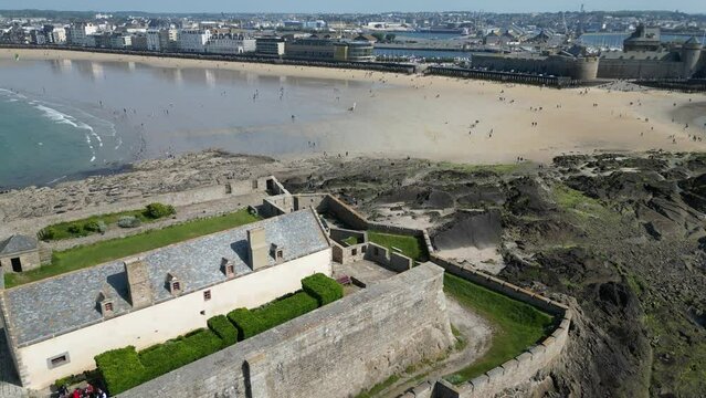 National Fort Saint  Marlo France drone , aerial , view from air