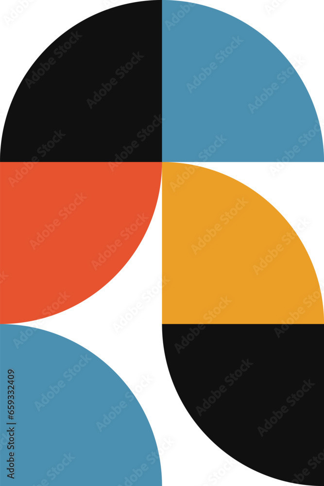 Poster abstract geometric minimalist artwork. vector illustration made of simple shapes like circle, square