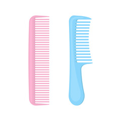Hair combs flat vector illustration on white background