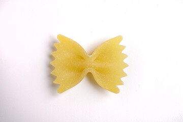 durum wheat pasta on white background top view