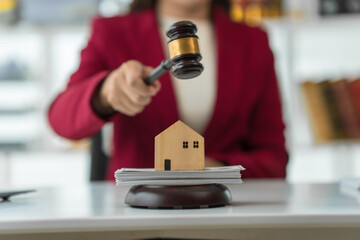 Asian female judge Asian lawyer, judge, lawyer working with legal documents Advice and concept of...