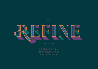 Obraz premium Vector of stylized modern font and alphabet