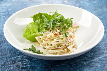 Homemade Organic Coleslaw on white plate