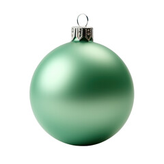 Christmas ball. Green Xmas bauble decoration isolated on transparent white background, png	