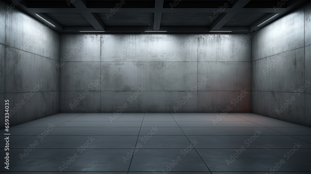 Aufkleber advanced background high end scenario concrete wall 3d rendering booth exhibition hall dark technolo
