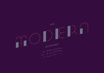 Fototapeta premium Vector of stylized modern font and alphabet