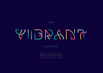 Vector of stylized modern font and alphabet