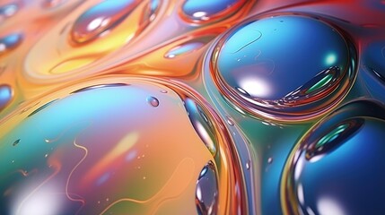 Abstract oil bubbles background. Cosmetic liquid beauty product. Face serum texture.
