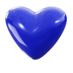 3D rendering of a high resolution icon/illustration of a heart in blue tones with transparency.