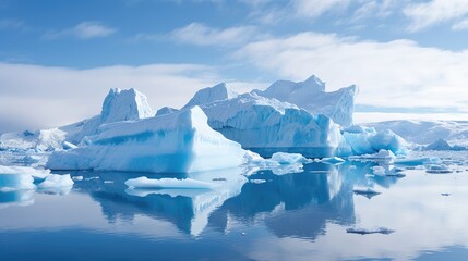 Tranquil Arctic Landscape: Frozen Beauty in Nature - obrazy, fototapety, plakaty