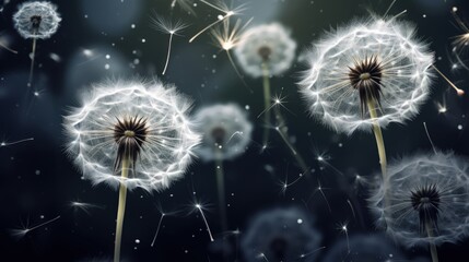 close up of dandelion seeds