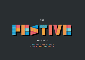 Obraz premium Vector of stylized modern font and alphabet