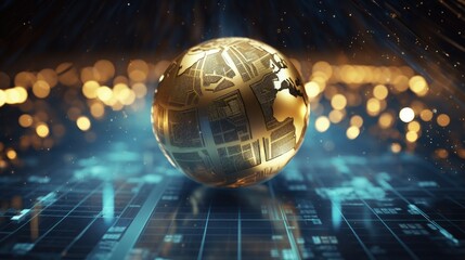 Global economy and technology concept. Fintech Financial technology.