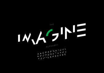 Vector of stylized modern font and alphabet