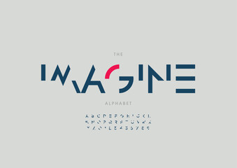 Vector of stylized modern font and alphabet