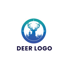 Deer Gradient Colorful Logo. Deer Head Logo Design