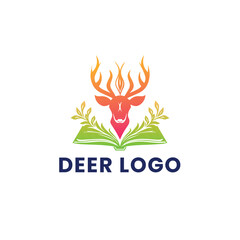 Deer Gradient Colorful Logo. Deer Head Logo Design