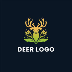 Deer Gradient Colorful Logo. Deer Head Logo Design