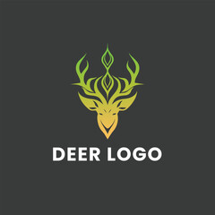Deer Gradient Colorful Logo. Deer Head Logo Design