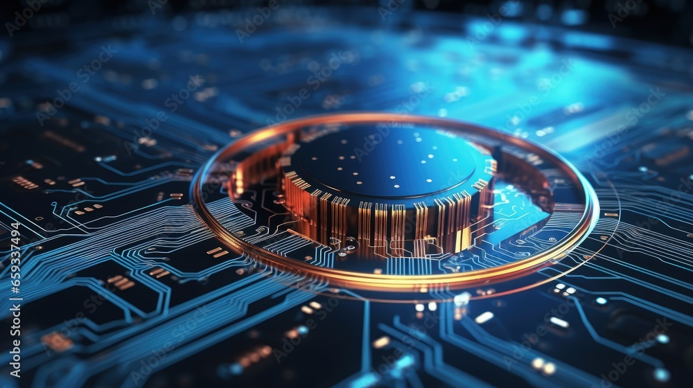 Poster Abstract crypto cyber security technology on global network background. Digital theme. 3D illustration