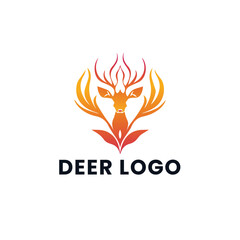 Deer Gradient Colorful Logo. Deer Head Logo Design