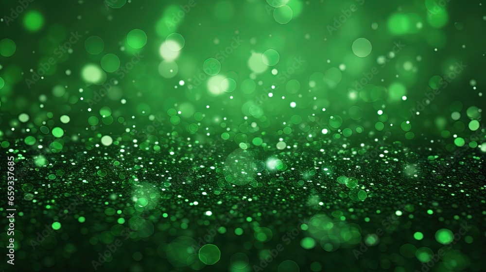 Aufkleber green Sparkling Lights Festive background with texture. Abstract Christmas twinkled bright bokeh defocused