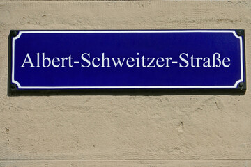 Fototapeta premium Emailleschild Albert-Schweitzer-Straße