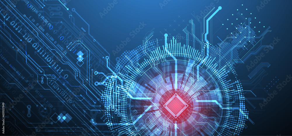 Poster abstract background on technological and scientific topics. cpu concept. vector