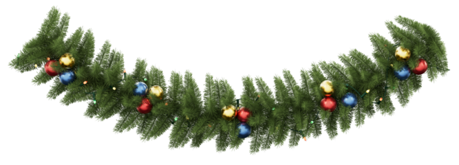Christmas Garland with Colorful Baubles