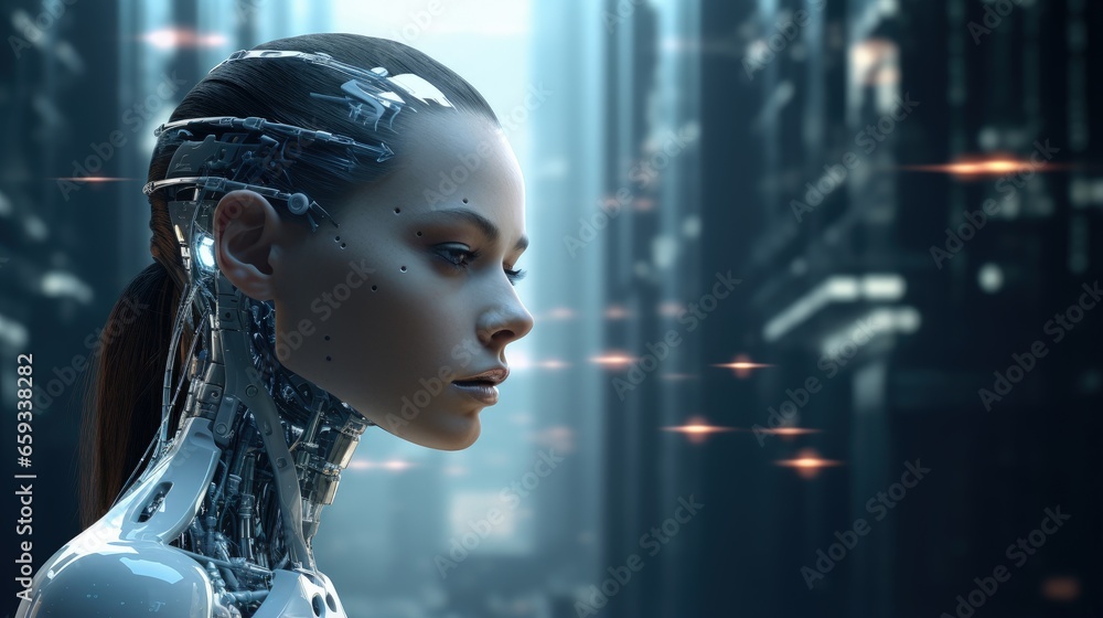 Poster 2d rendering Artificial Intelligence (AI) concept