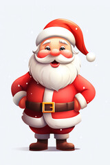 Obraz premium Father Christmas portrait, also known as Santa Claus or Saint Nicholas during the December winter festive season, isolated on a white background, Generative AI stock illustration image