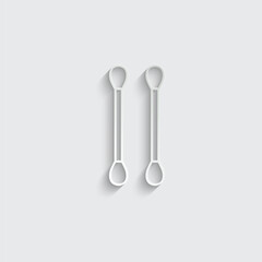 Cotton swab icon vector logo