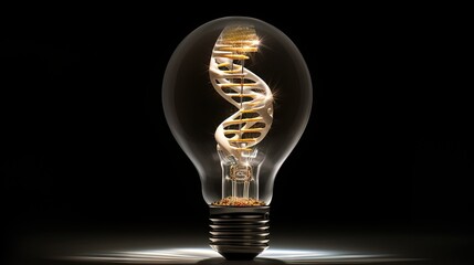 Biotechnology, a DNA model in a bulb, bulb series - obrazy, fototapety, plakaty