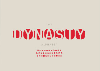 Vector of stylized modern font and alphabet