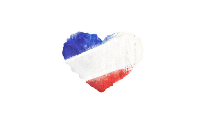 France flag in the shape of a heart state symbol isolated on background