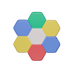 Hexagon Charts And Diagrams 3d icon 
