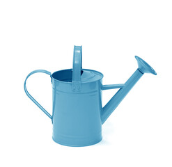 Blue watering can isolated on a white background