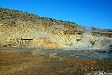 Fototapeta na wymiar Iceland-view of Seltun Geothermal Area and its surroundinds