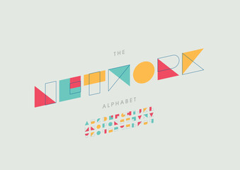 Vector of stylized modern font and alphabet