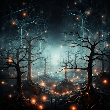 neurons background , neuron forest , neuron tree