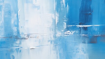 水色の油絵の抽象画_4　Generative AI - obrazy, fototapety, plakaty