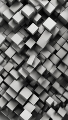 Abstract wallpaper formed from Black 3D Blocks. Tech 3D Render