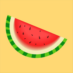 slice of watermelon on yellow background