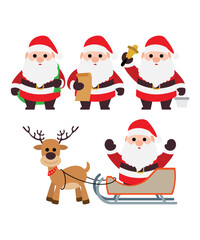 Fototapeta na wymiar 4 Different Santa Clause Icons And Vectors