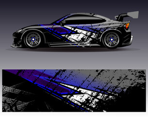 Car wrap design vector.Graphic abstract stripe racing background designs for vehicle, rally, race, adventure and car racing livery