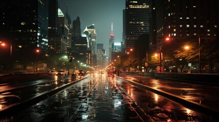 Obraz premium raindrops on glass with night city view