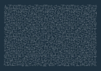 Calisthenics, training, exercises, workout, athletic, fitness, gym icons in outline style for backdrop. Vector isolated illustration on dark background