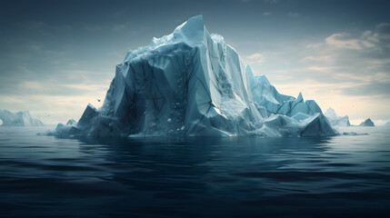 Iceberg - Hidden Danger And Global Warming Concept - obrazy, fototapety, plakaty