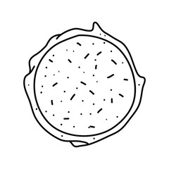 Dragon fruit doodle icon isolated on a white background. vector illustration