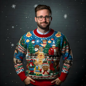 National Ugly Christmas Sweater Day. High-resolution